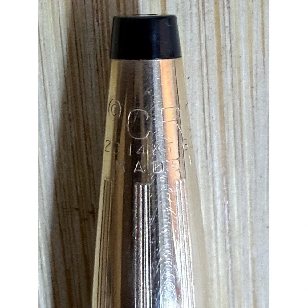 Vintage Cross 1/20 14KT Gold Filled Ballpoint Pen with Pink Leather Rose Sleeve